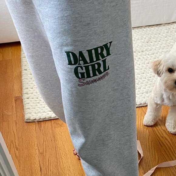 Dairy Boy Pants - Grey 'Dairy Girl' Graphic Sweatpants